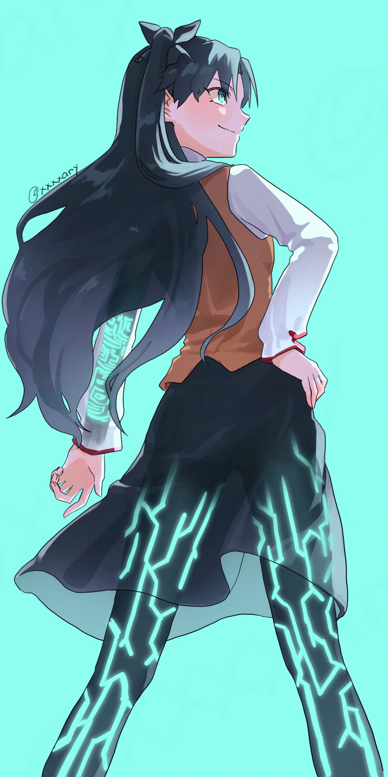 xxxxay, tohsaka rin, fate/stay night, fate (series), highres, tagme, 1girl, smile