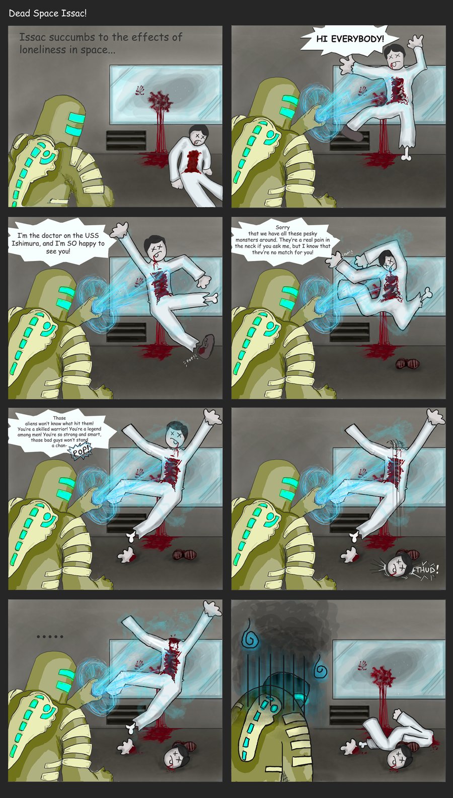 isaac clarke, dead space (series), light, highres, armor, gun, helmet, power suit, science fiction, weapon