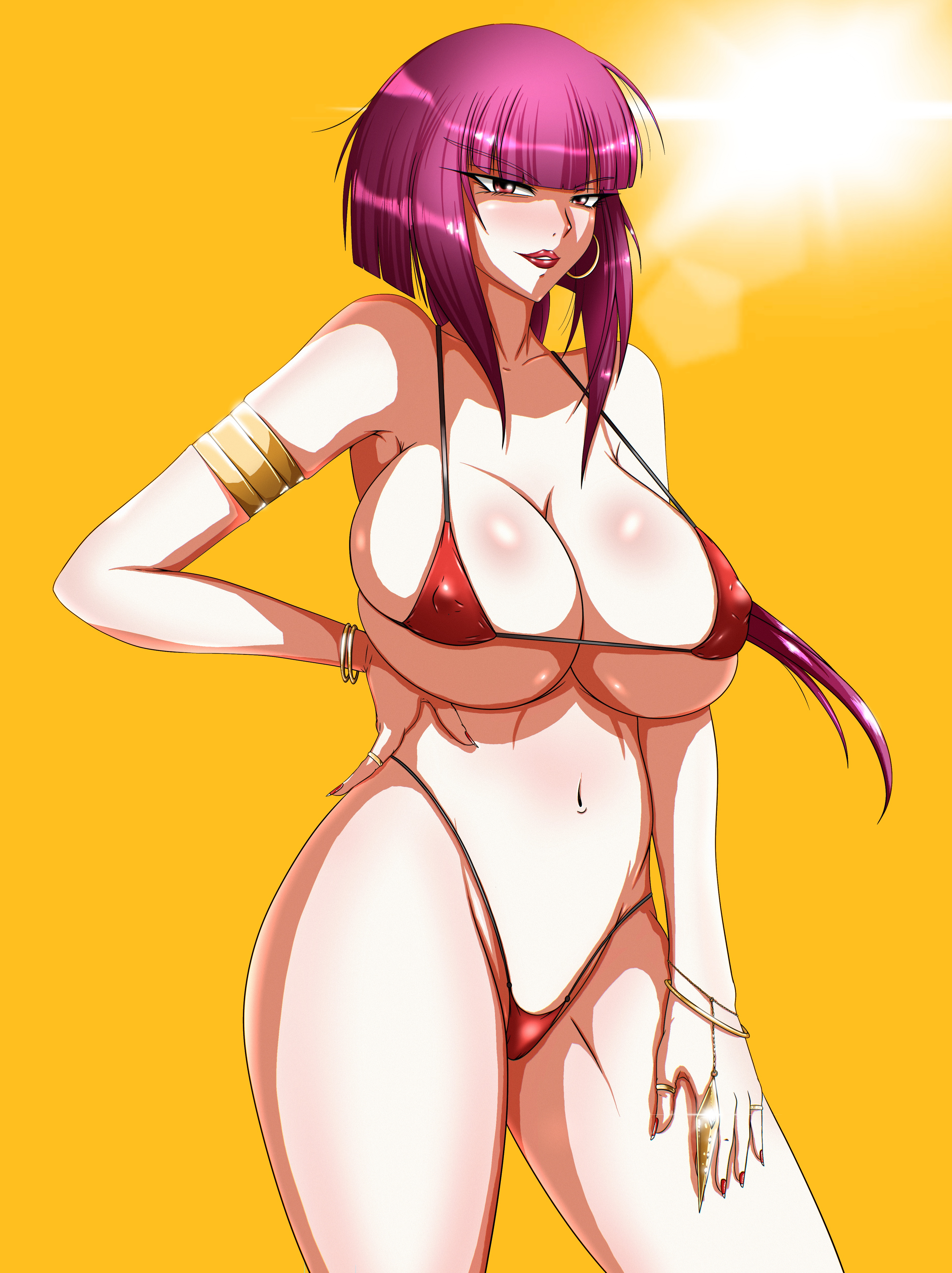 corpa, oboro (taimanin asagi), taimanin (series), taimanin asagi, absurdres, highres, 1girl, breasts, large breasts, purple hair, solo