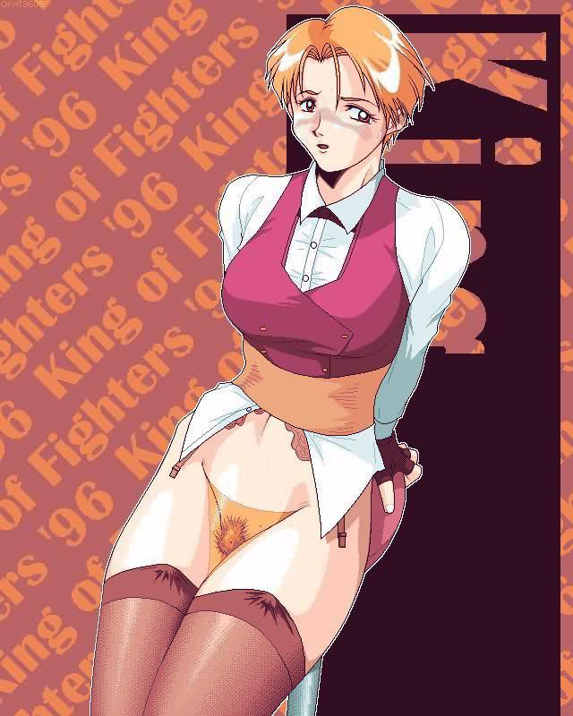 king (snk), snk, the king of fighters, aof, blonde hair, king, pubic hair, short hair, wakamezake