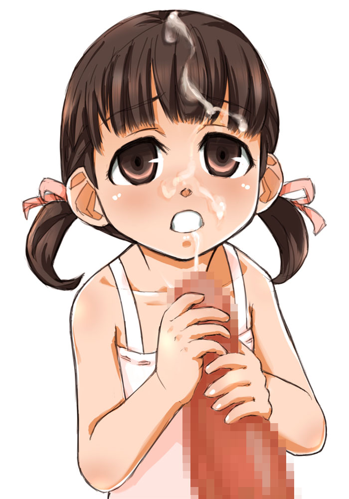 doujima nanako, atlus, persona, persona 4, blush, censored, cum, loli, penis, twintails