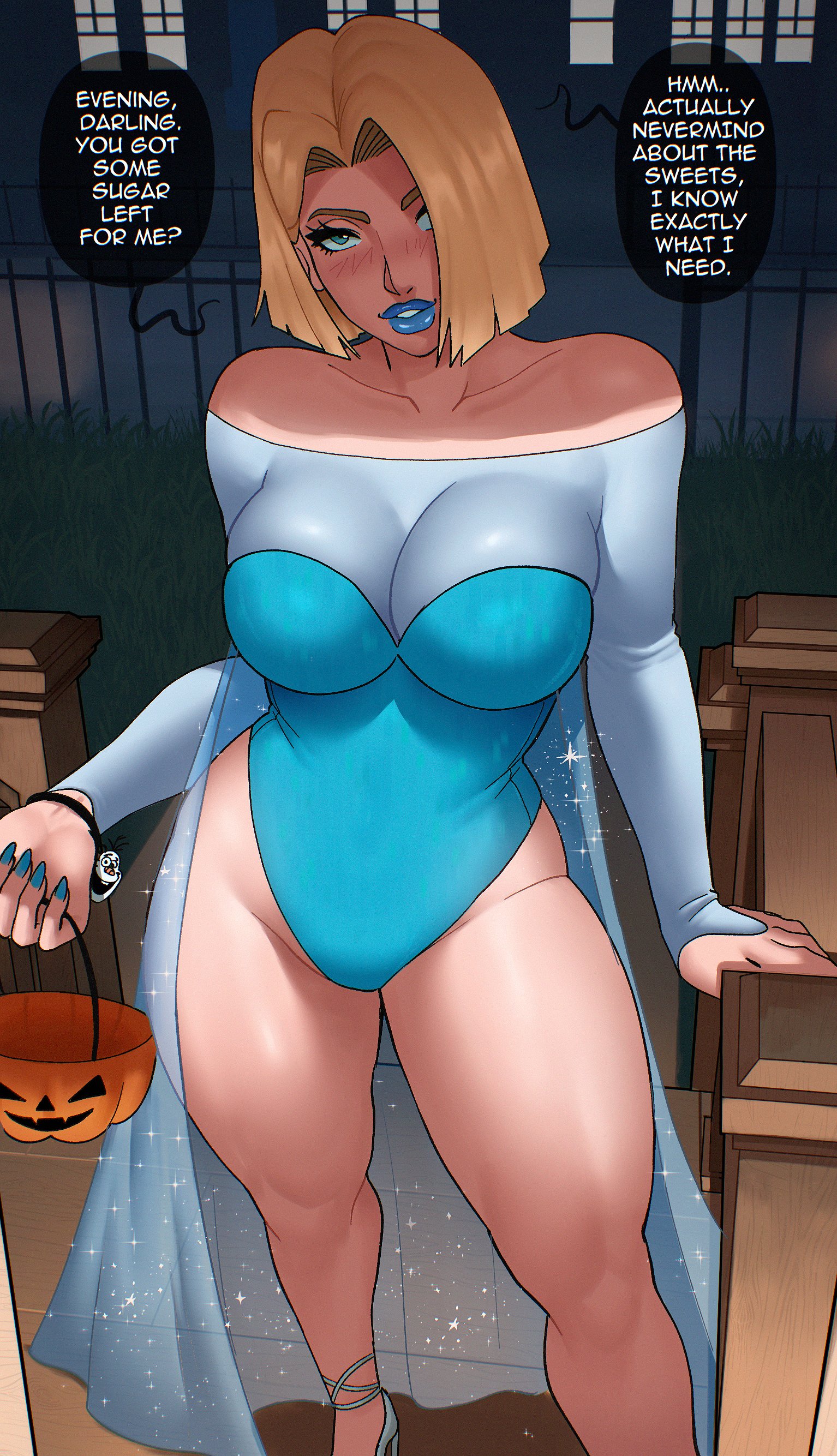 echo saber, emma frost, marvel, marvel rivals, x-men, absurdres, highres, 1girl, blonde hair, blue eyes, blue lips, breasts, cleavage, large breasts, leotard, lipstick, looking at viewer, makeup, short hair, smile, solo, thick thighs, thighs