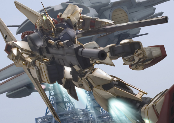 robographer, hyaku shiki, gundam, zeta gundam, 3d, beam rifle, energy gun, gun, m1 bazooka, mecha, no humans, robot, rocket launcher, solo, weapon