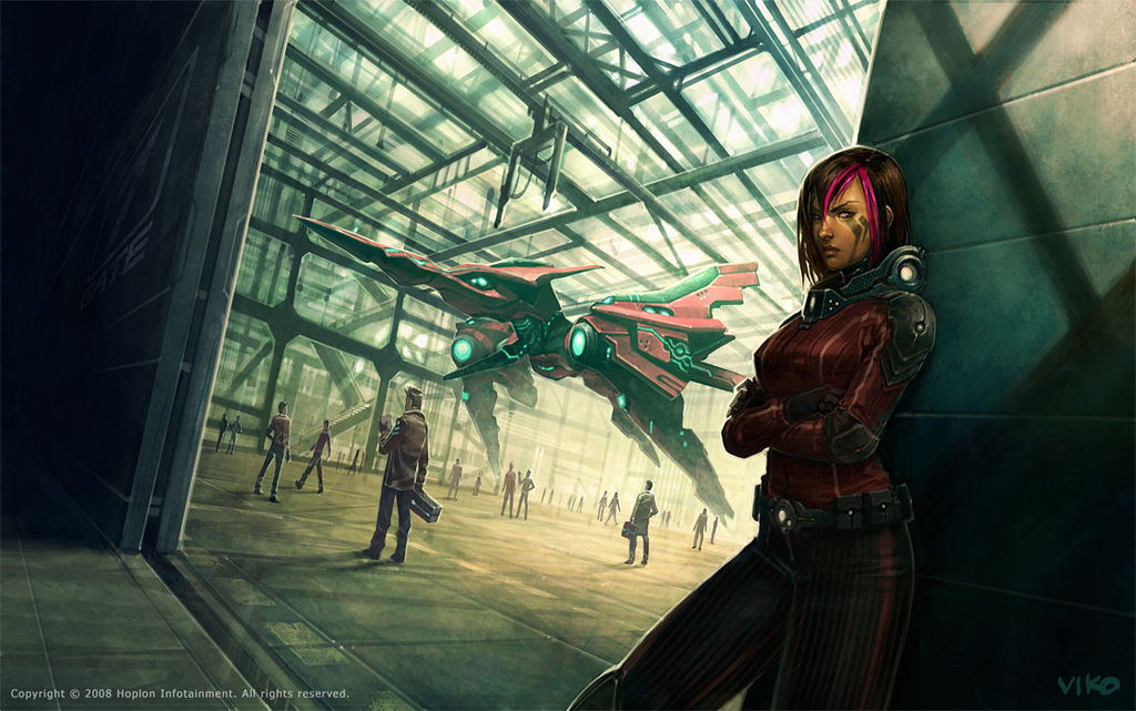 original, armor, dark skin, hangar, jumpsuit, science fiction, ship, starship, tattoo, watercraft
