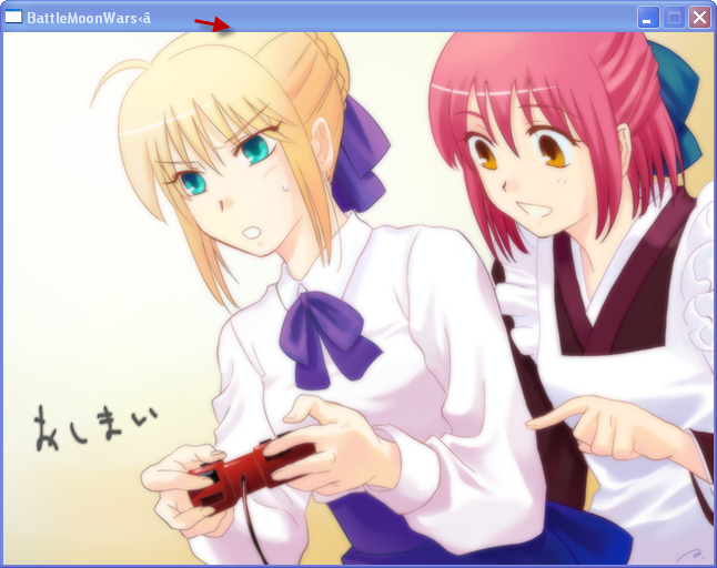 artoria pendragon (fate), kohaku (tsukihime), saber (fate), battle moon wars, fate/stay night, fate (series), tsukihime, screencap, 00s, 2girls, multiple girls, playing games
