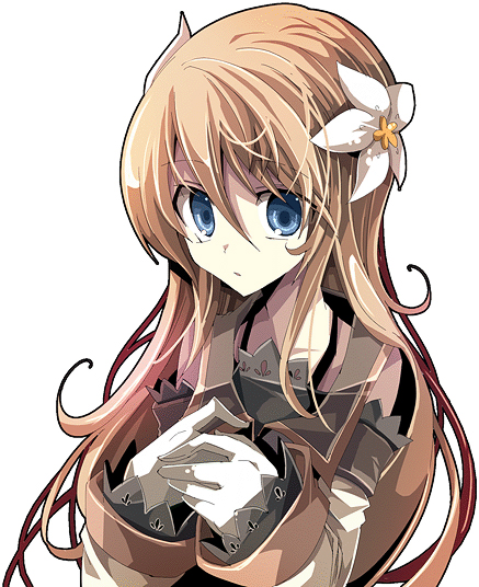 fruit punch, marta lualdi, tales of (series), tales of symphonia, tales of symphonia: dawn of the new world, 00s, blue eyes, brown hair, flower, gloves, hair ornament, long hair, solo