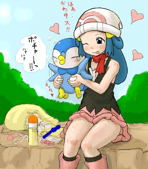 dawn (pokemon), piplup, nintendo, pokemon, tagme, translation request, gen 4 pokemon, molestation, pokemon (creature)