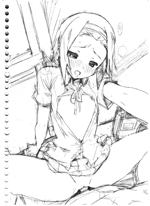 ootomo takuji, tainaka ritsu, k-on!, 00s, 1girl, flat chest, greyscale, hairband, loli, monochrome, nipples, penis, petite, school uniform, sex, solo focus, straddling, uncensored, vaginal