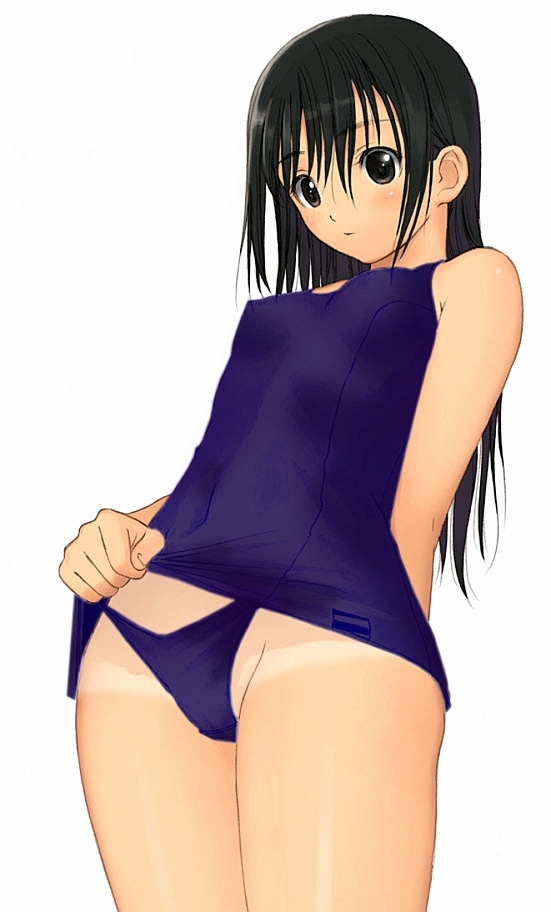 tony taka, tagme, 1girl, female focus, one-piece swimsuit, school swimsuit, simple background, solo, swimsuit, white background