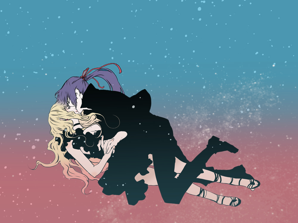 npn, saotome alto, sheryl nome, macross, macross frontier, 00s, 1boy, 1girl, closed eyes, couple, hetero