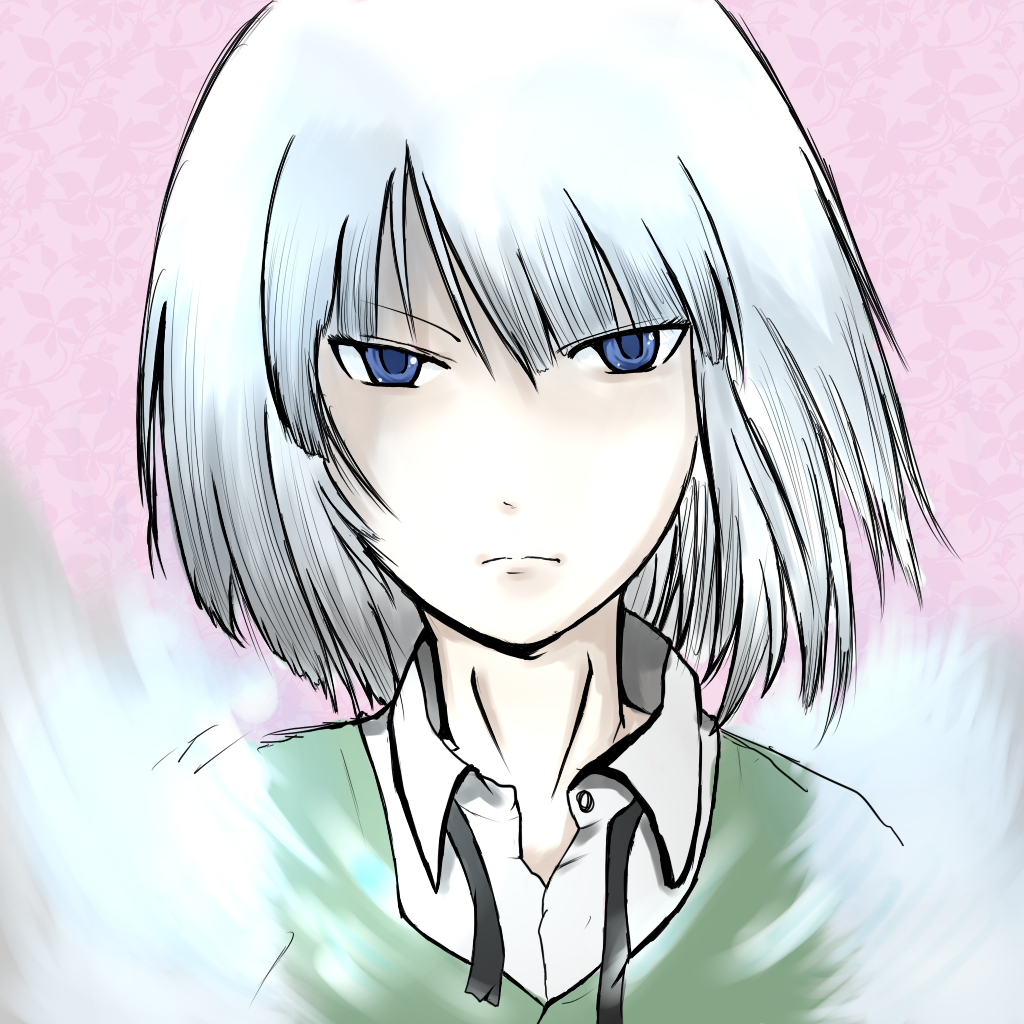 momoriri, konpaku youmu, touhou, silver hair, bad id, bad pixiv id, 1girl, blue eyes, female focus, solo