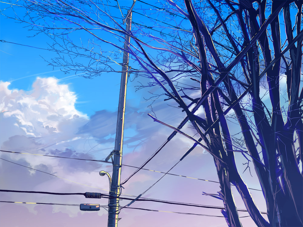 fo~do, original, cloud, day, no humans, power lines, scenery, sky, tree