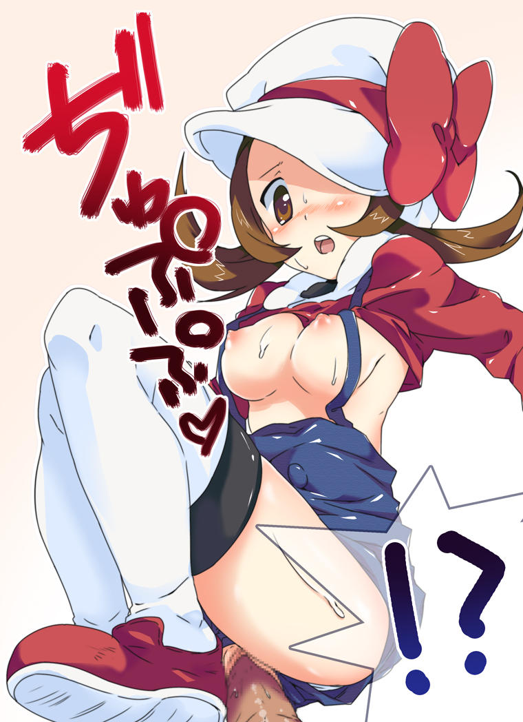 nakamura sandayo, lyra (pokemon), nintendo, pokemon, pokemon hgss, 00s, censored, clothed sex, clothing aside, no bra, overalls, overalls aside, penis, sex, thighhighs, vaginal