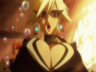 haruka gracia, basquash!, animated, animated gif, lowres, 00s, blonde hair, bouncing breasts, breasts, cleavage, covering breasts, covering privates, huge breasts, qvga, shy