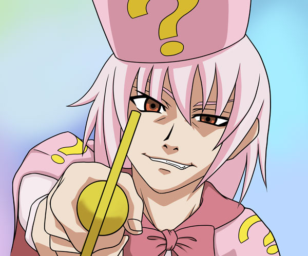 momoki satomine, hatena yousei, revy (black lagoon), benesse, black lagoon, 1girl, cosplay, female focus, hat, hatena yousei (cosplay), parody, pink hat, solo