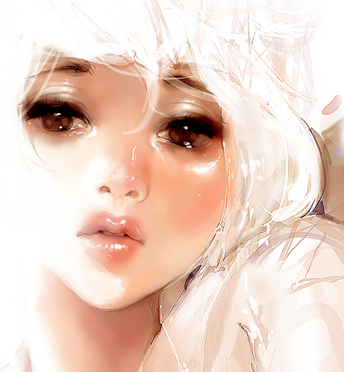 laphet, 1girl, brown eyes, close-up, female focus, lips, portrait, realistic, shiny skin, solo, white hair