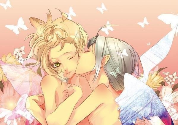 artist request, source request, tagme, angel, couple, fairy, kiss, wings