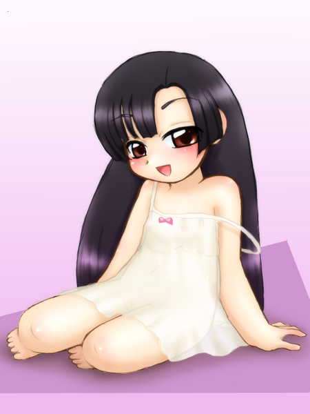 miyanii (myanie), source request, blush, dress, flat chest, loli, see-through clothes, smile