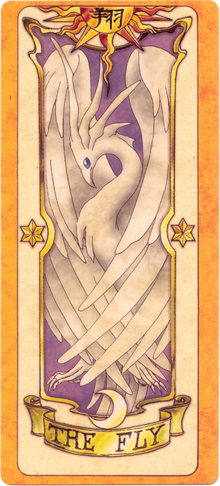 clow card, fly (clow card), cardcaptor sakura, 1990s (style), bird, bug, fly, insect, retro artstyle