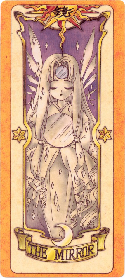 clow card, mirror (clow card), cardcaptor sakura, tagme, 1990s (style), closed eyes, long hair, mirror, retro artstyle, very long hair