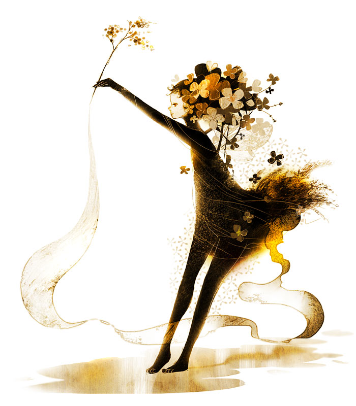 mercurycraze, original, bad id, bad pixiv id, 1girl, barefoot, black dress, black hair, dress, expressionless, female focus, floating hair, flower, from side, full body, hair flower, hair ornament, outstretched arm, red eyes, simple background, solo, standing, white background, wind