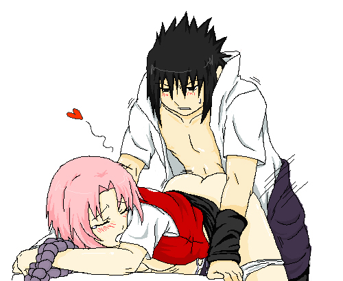 bluedemon13, rmgirl88, sonicsucks, haruno sakura, uchiha sasuke, naruto (classic), naruto (series), naruto shippuuden, aliasing, bad id, bad pixiv id, lowres, self-upload, 1boy, 1girl, ass, bent over, black hair, blush, closed eyes, cum, cum in pussy, desk, doggystyle, green eyes, heart, hetero, oekaki, open mouth, panties, panties around leg, pink hair, pussy juice, sex, sex from behind, short hair, simple background, underwear, white background