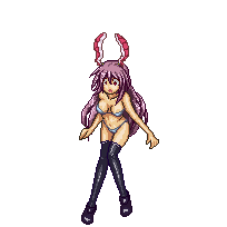 monikano, reisen udongein inaba, touhou, animated, animated gif, lowres, 1girl, animal ears, black thighhighs, bra, female focus, lingerie, long hair, panties, pink bra, pink panties, pixel art, rabbit ears, sitting, solo, surprised, thighhighs, transparent background, underwear, underwear only