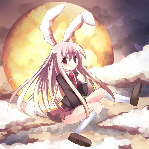 tsunono, reisen udongein inaba, touhou, 1girl, animal ears, blazer, female focus, jacket, long hair, purple hair, rabbit ears, skirt, solo