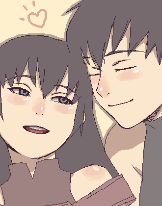 hijiri rei, amami christmas, amami kurau, kurau phantom memory, lowres, 00s, blush, heart, oekaki