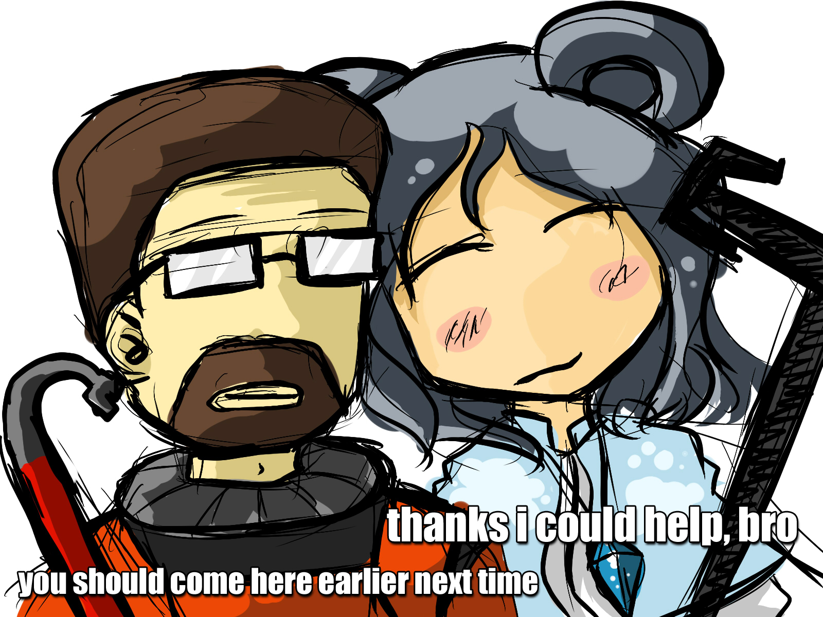 gordon freeman, nazrin, half-life, half-life (series), half-life 2, touhou, highres, 1boy, 1girl, image macro (meme), meme, parody, what