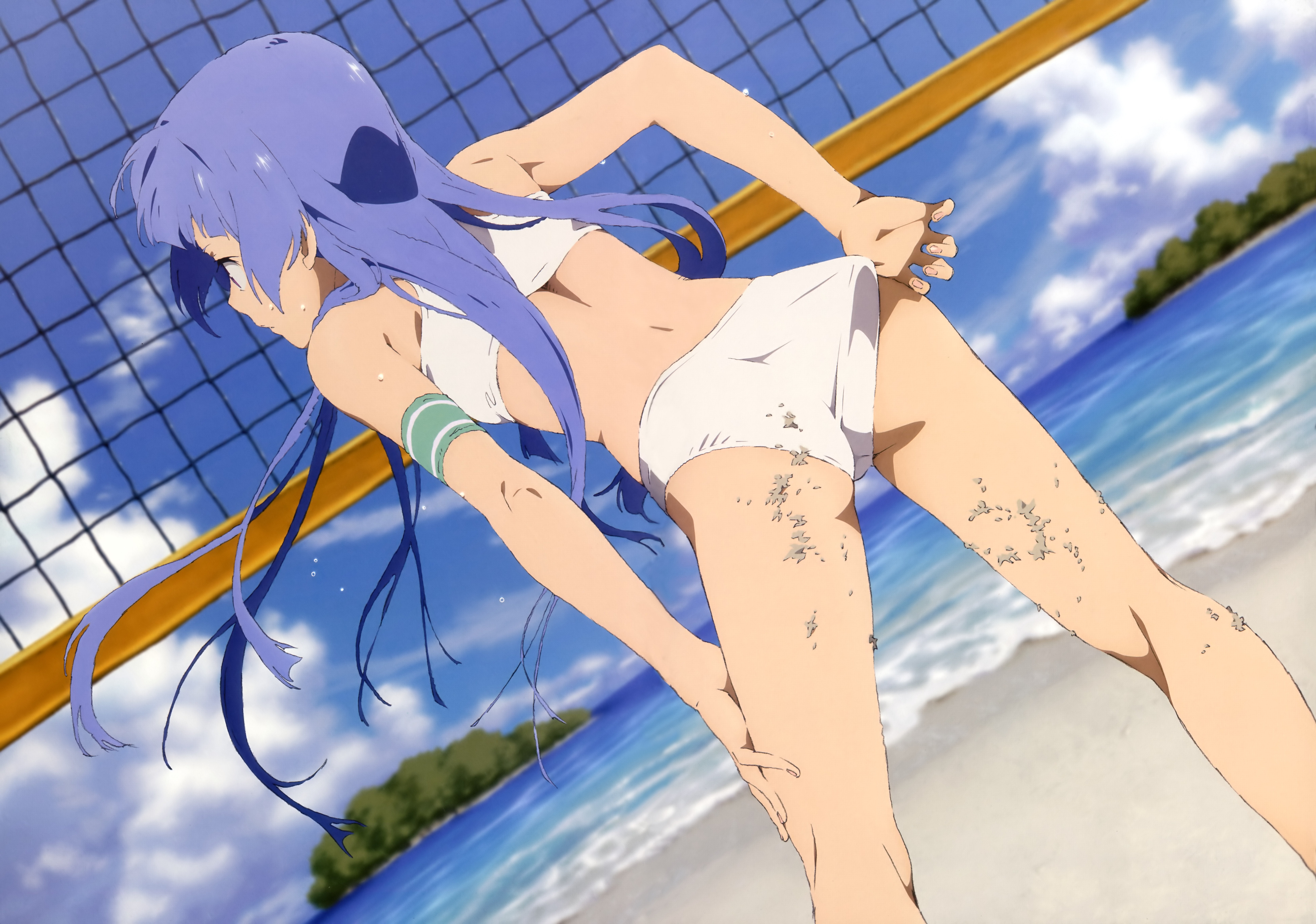 nagi, kannagi, absurdres, highres, beach, bikini, swimsuit, volleyball