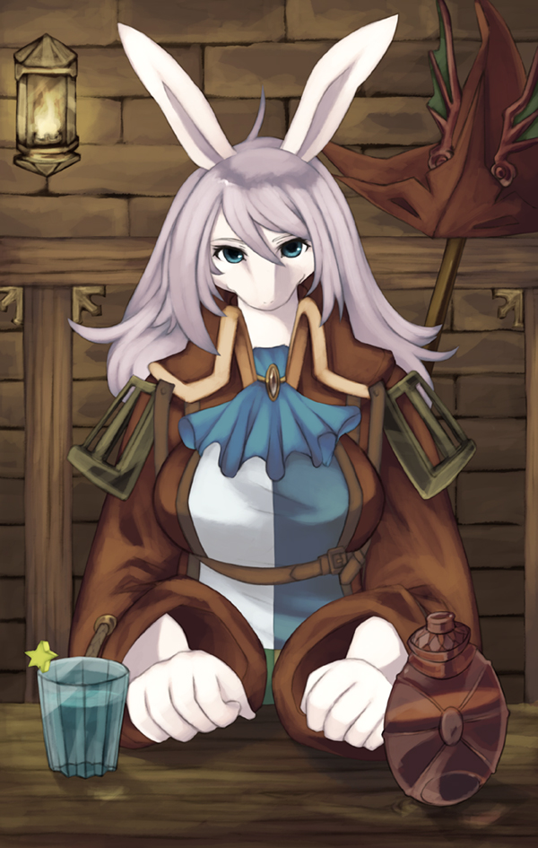 freya crescent, final fantasy, final fantasy ix, 00s, animal ears, flask, rabbit ears, robe