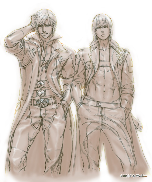 dante (devil may cry), capcom, devil may cry, devil may cry (series), devil may cry 3, devil may cry 4, 00s, 1boy, before and after, dual persona