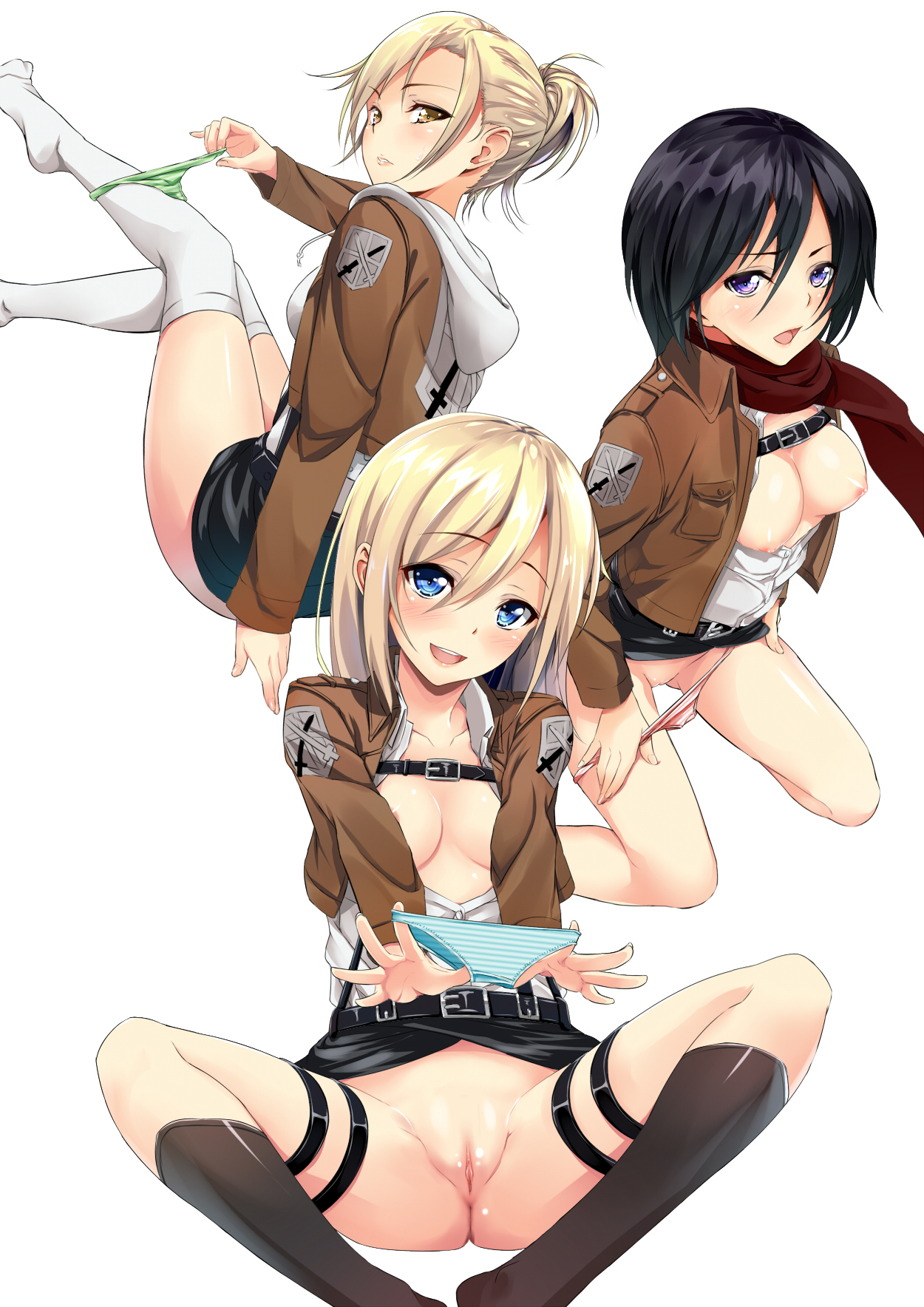 Rule34 – If it exists, there is porn of it / momonokizmen, annie leonhardt, christa renz, mikasa ackerman / 263519