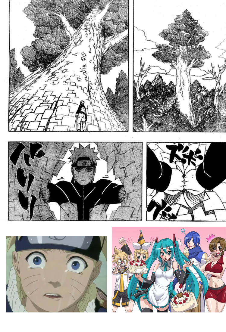 hatsune miku, kagamine len, kagamine rin, kaito (vocaloid), meiko, uzumaki naruto, vocaloid, naruto, birthday, cake, food, green eyes, ice cream, meme, short hair, siblings, tears, twins, twintails