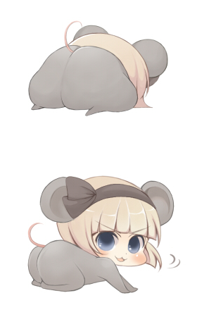 yuki miya, yuki yuki, konpaku youmu, touhou, lowres, 1girl, animal costume, animal ears, chibi, female focus, mouse costume, mouse ears, sequential, simple background, tail