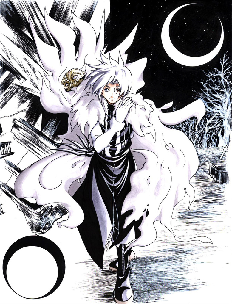 allen walker, d.gray-man, tagme, 00s, heterochromia, male focus, mask, white hair