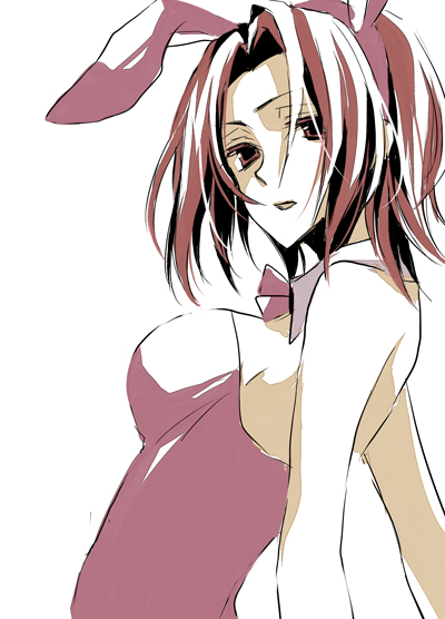 yuzuki karu, kouzuki kallen, code geass, 00s, animal ears, fake animal ears, playboy bunny, rabbit ears, solo