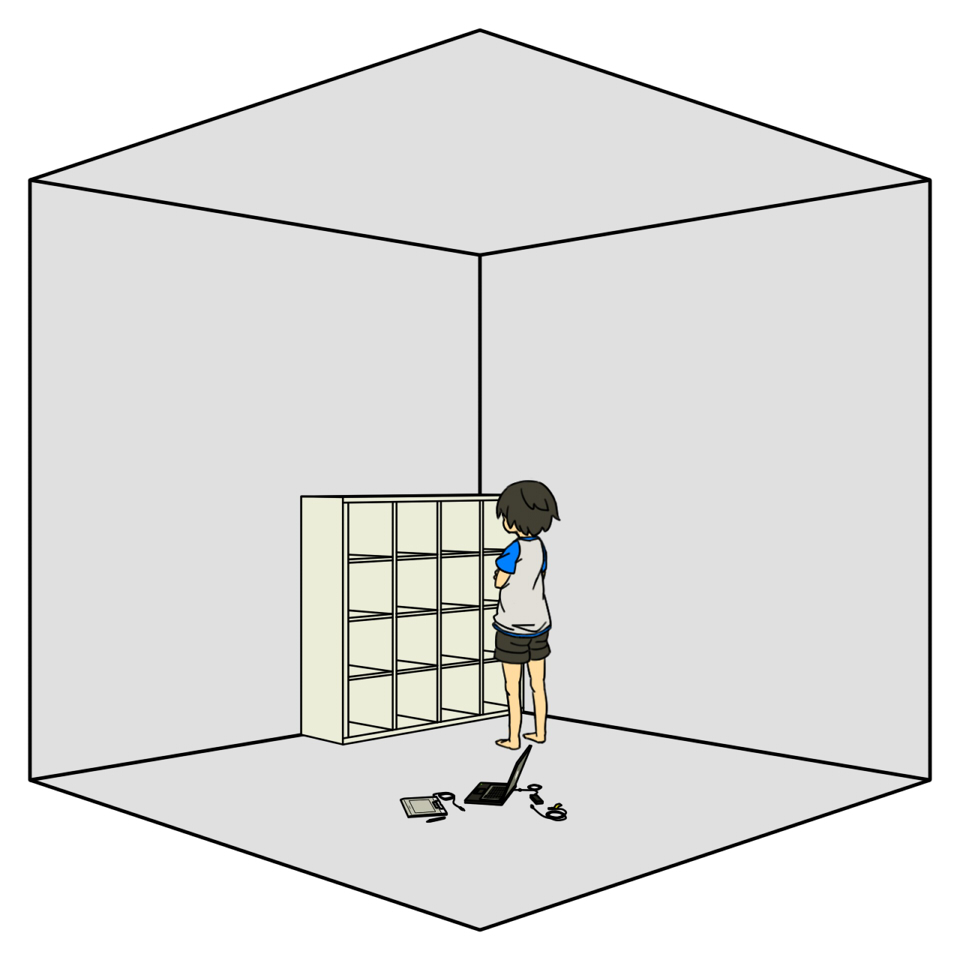 uewtsol, ruri (uewtsol), original, wacom, bad id, bad pixiv id, 1girl, barefoot, black hair, computer, computer keyboard, drawing tablet, female focus, laptop, raglan sleeves, solo