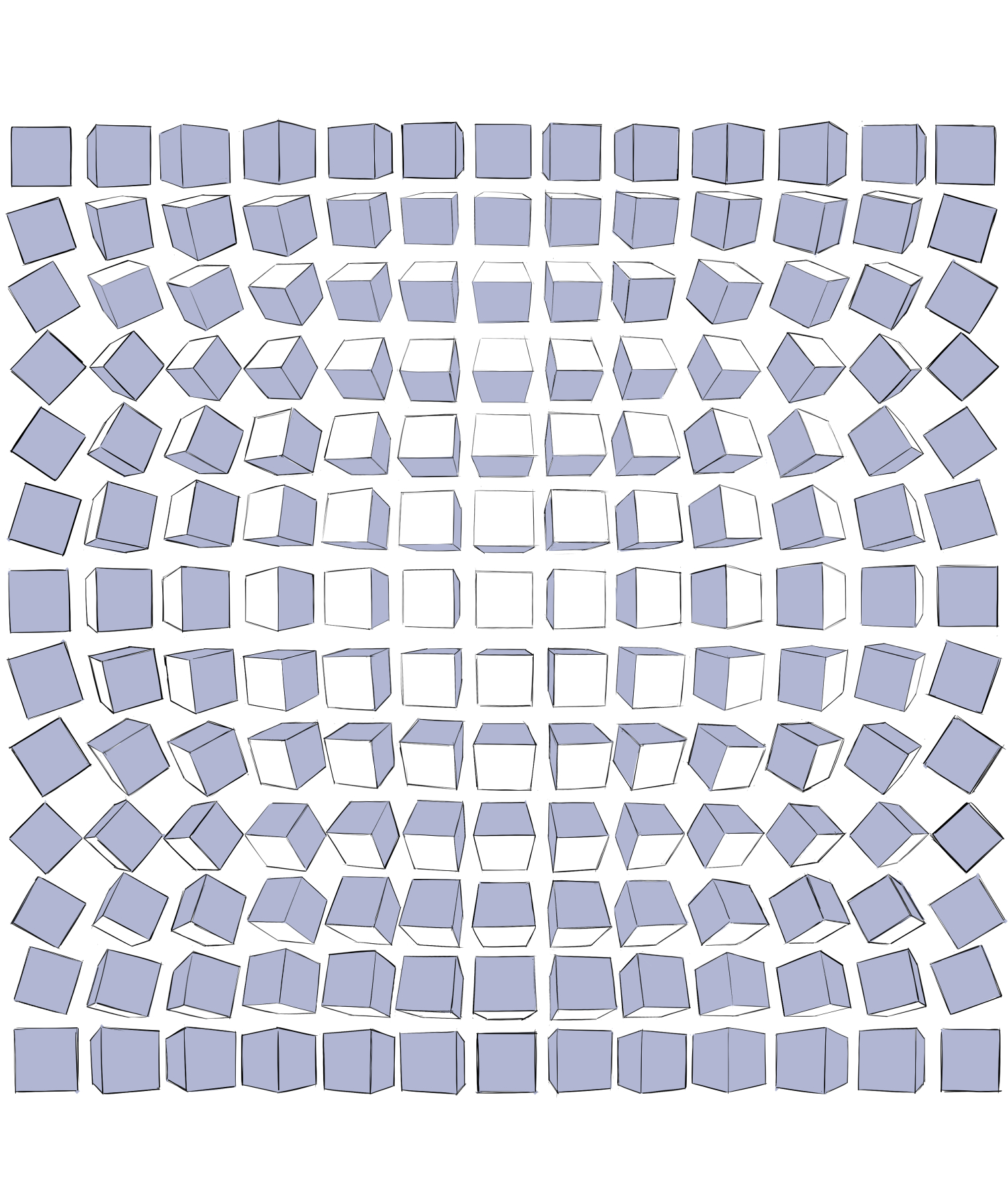 deadnooodles, original, highres, 25 perspective box exercise, abstract, cube, geometry, math, no humans, simple background, square, template, white background
