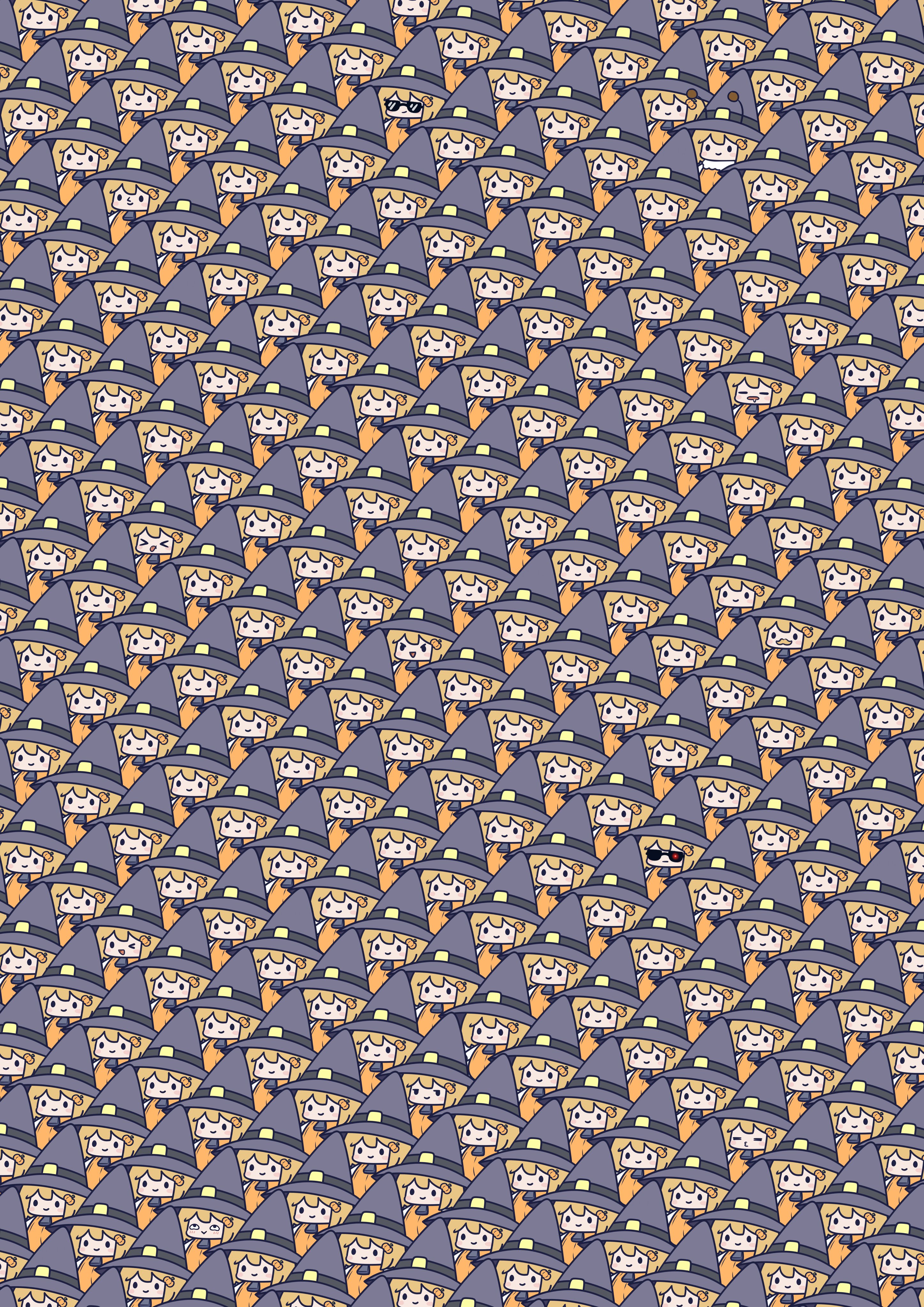 phdpigeon, watson amelia, hololive, hololive english, absurdres, highres, 1girl, blonde hair, closed eyes, closed mouth, facial hair, halloween, halloween costume, happy halloween, hat, mustache, pumpkin, sunglasses, trick or treat, walfie (style), witch, witch hat