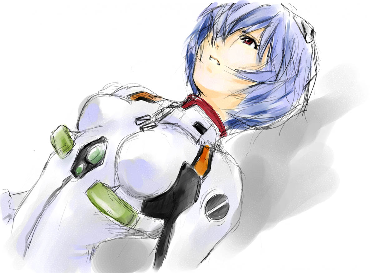 toshi, ayanami rei, neon genesis evangelion, tagme, blue hair, mecha pilot suit, plugsuit (evangelion)