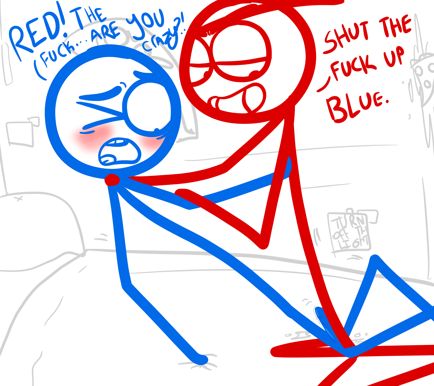 Rule34 – If it exists, there is porn of it / rondellwashington, stickmans, blue (dick figures), red (dick figures) / 268025