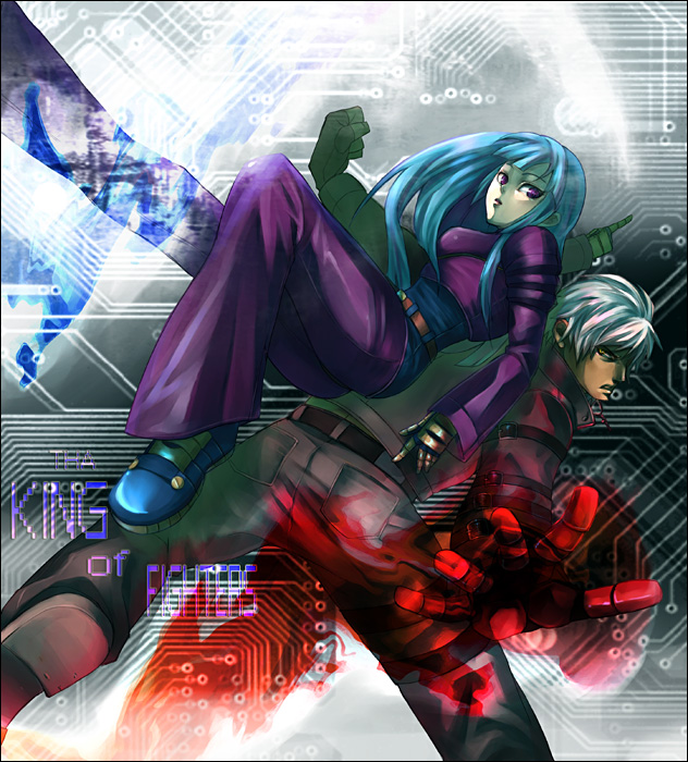 k' (kof), kula diamond, snk, the king of fighters, tagme, 1boy, 1girl, couple