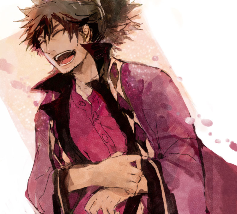 koku 666, raven (tales), tales of (series), tales of vesperia, bad id, bad pixiv id, 00s, 1boy, black hair, male focus, ponytail, smile, solo