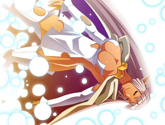 parace l'sia, aq interactive, arcana heart, arcana heart 2, atlus, examu, artist request, tagme, 1girl, cape, female focus, glowing, revealing clothes, solo, torn cape, torn clothes