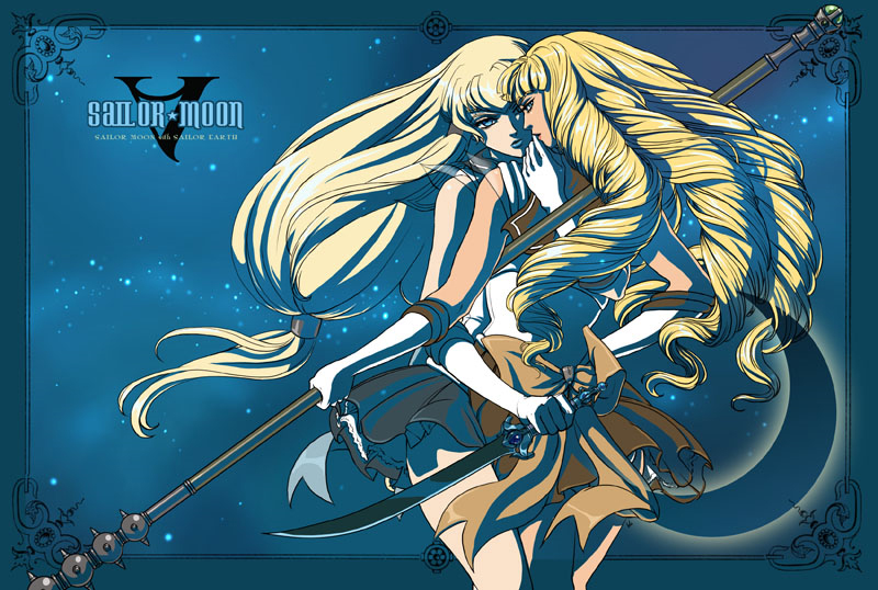 maya sawamura anderson, dianna soreil, kihel heim, sailor moon, bishoujo senshi sailor moon, gundam, turn a gundam, 2girls, cosplay, hug, multiple girls, parody, sailor moon (cosplay), sailor senshi, sailor senshi (cosplay), unofficial sailor senshi uniform