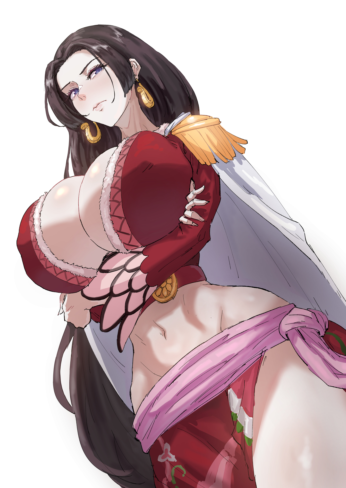 mojimuji, boa hancock, one piece, 1girl, breasts, huge breasts, long hair, solo