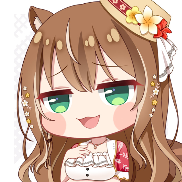 fpsmoe, ayunda risu, ayunda risu (indonesian casual), hololive, hololive indonesia, duplicate, pixel-perfect duplicate, 1girl, animal ears, blush stickers, breasts, brown hair, chestnut mouth, chibi, chibi only, double-parted bangs, dress, frilled dress, frills, green eyes, hands on own chest, hat, indonesian clothes, indonesian commentary, jacket, long hair, looking at viewer, medium breasts, multicolored hair, official alternate costume, open clothes, open jacket, print jacket, raised inner eyebrows, red jacket, short-sleeved jacket, short sleeves, smug, solo, squirrel ears, squirrel girl, squirrel tail, straw hat, streaked hair, tail, tilted headwear, virtual youtuber, white dress, white streaks