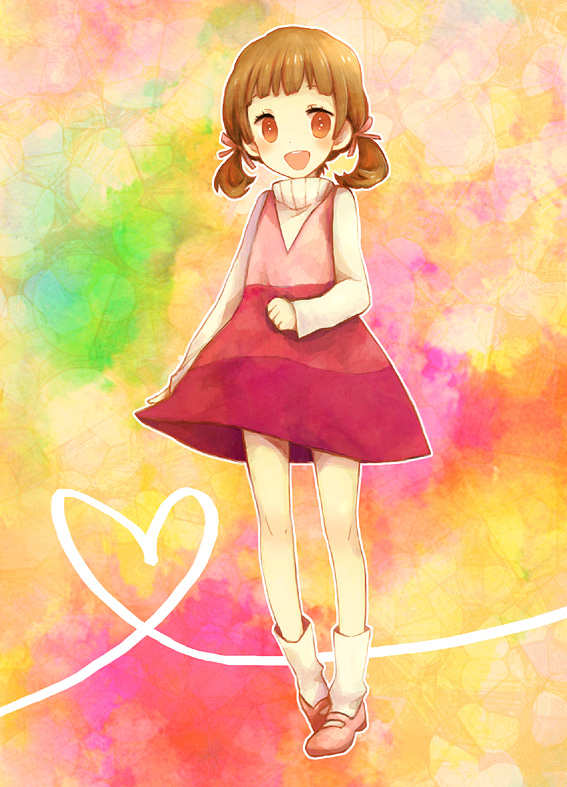 tayako, doujima nanako, atlus, persona, persona 4, bad id, bad pixiv id, brown eyes, brown hair, child, short hair, solo, twintails